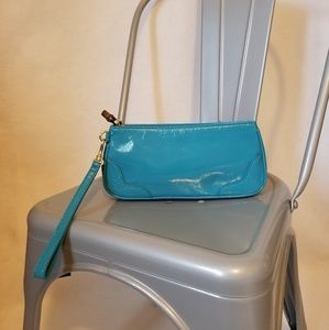 Talbots Turquoise Patent Leather Clutch Wallet